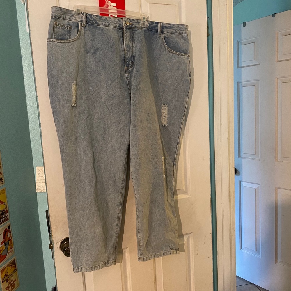 Shein light wash mom jeans